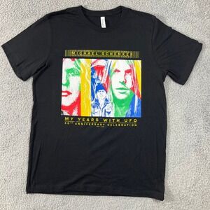 Michael Schenker UFO 50th Anniversary Tour T Shirt Black Graphic Tee Mens Size L